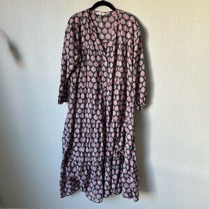 NWOT Oysho Printed Cotton Maxi Shirt Dress